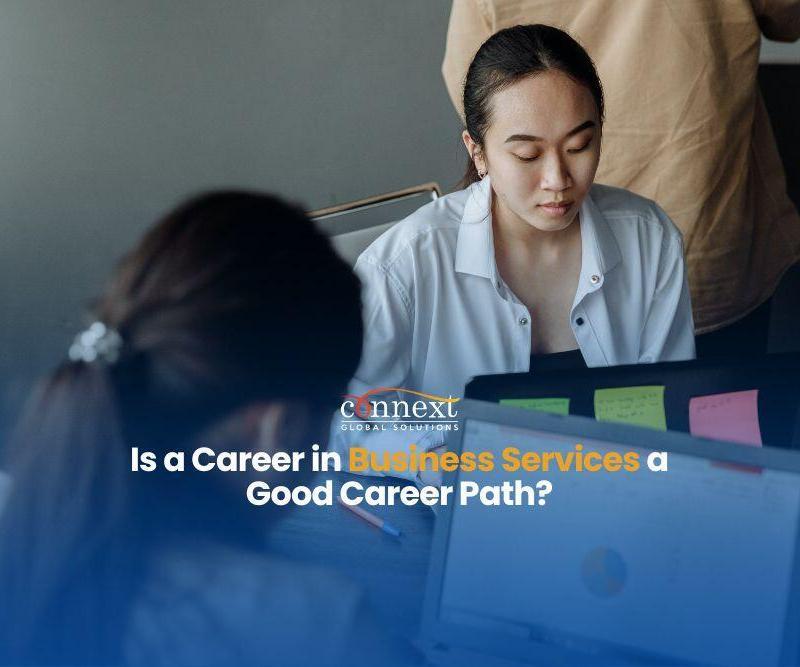 Is a Career in Business Services a Good Career Path asian women with laptops working in office