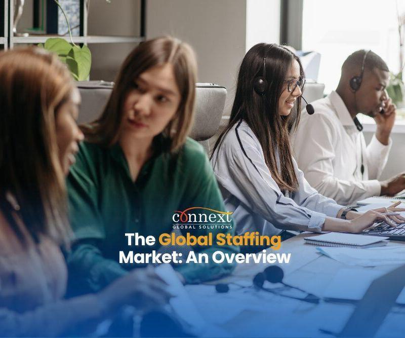 The-Global-Staffing-Market-An-Overview-Staff-in-Corporate-attire-working-at-the-office-wearing-headsets