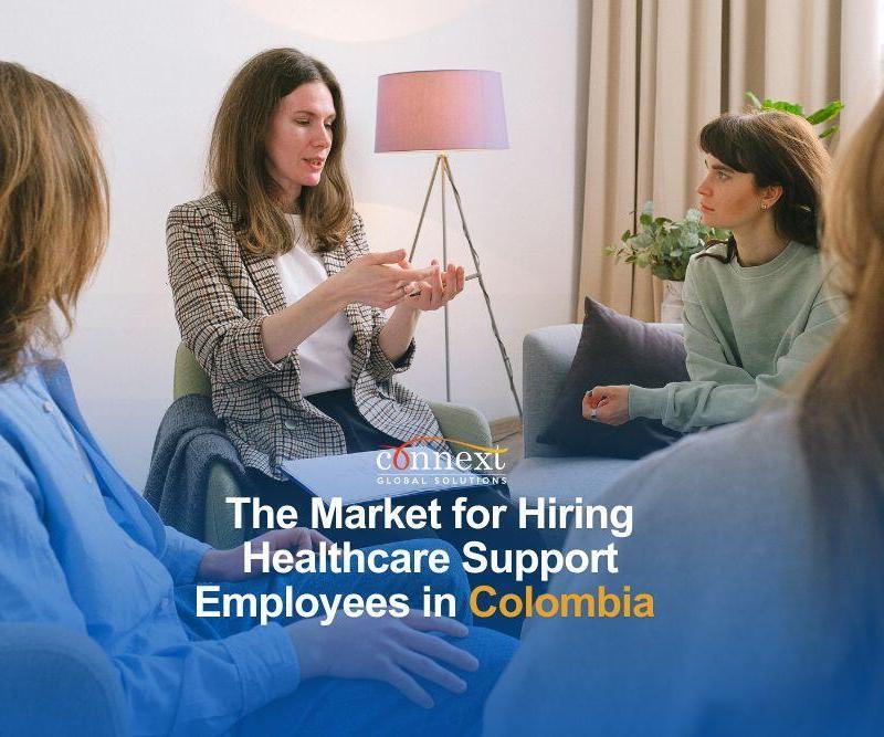 healthcare support colombia office staff in corporate attire in a meeting