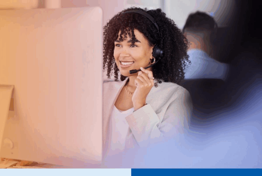 Call center, customer service or black woman on computer for customer support, consulting or networkÂ