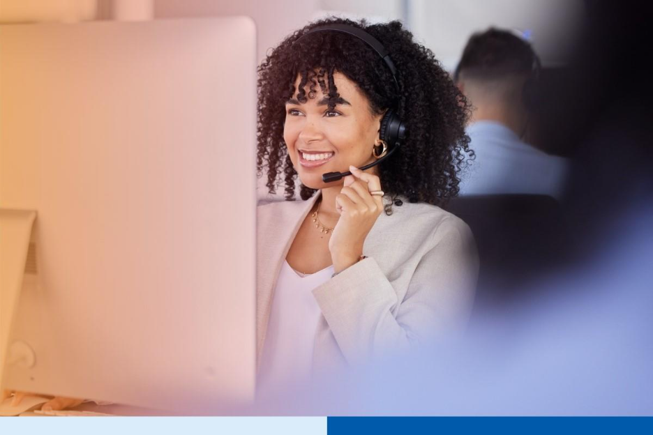 Call center, customer service or black woman on computer for customer support, consulting or network